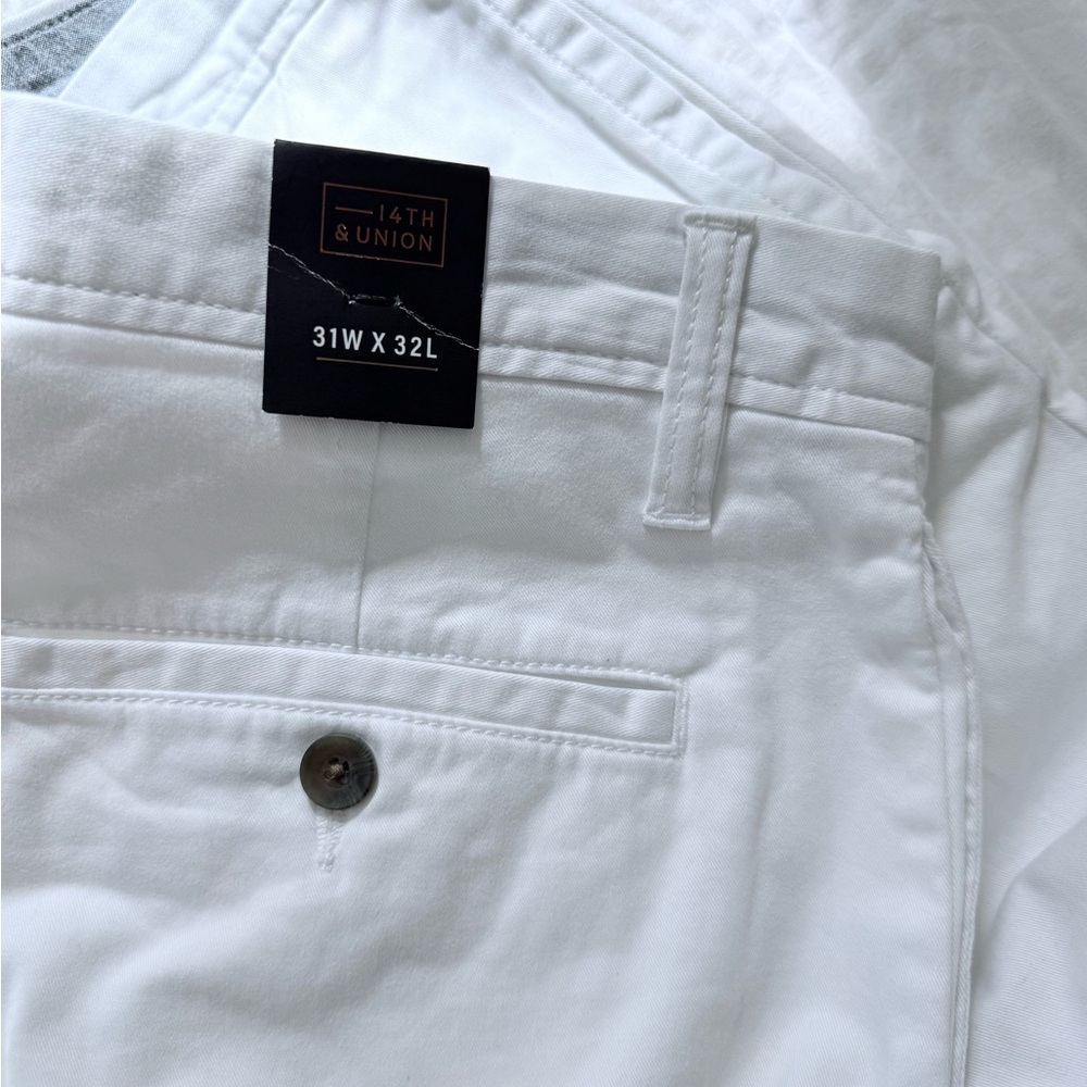 14th & Union White Mens Chino Style Dress Pants